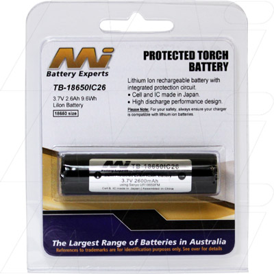 MI Battery Experts TB-18650IC26-BP1